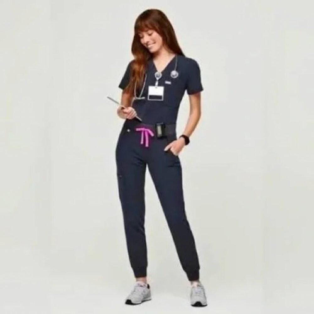 Figs Zamora High Waisted 2.0 Jogger Scrub Pants - Night Sky, Small/Tall
